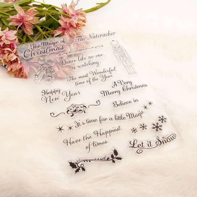 Weihnachtssatz Silikon durchsichtig Stempel Sammelalbum Prägekarte Album Handwerk 3