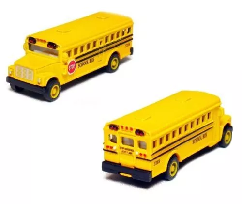 2PCS -2.5 Inch Mini Yellow School Bus Diecast Model CAR with pull back action