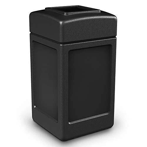 Commercial Zone 732101 Open-Top Indoor/Outdoor Square 42 Gallon Large Waste T...