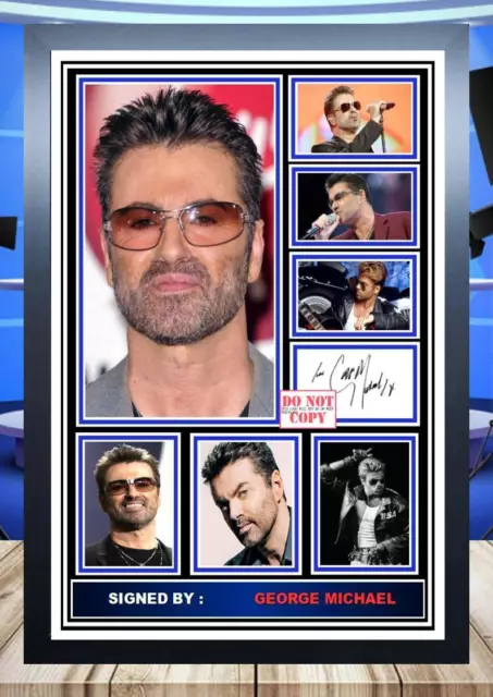 125 George Michael Signed A4 photograph framed unframed reprint great gift ++++.