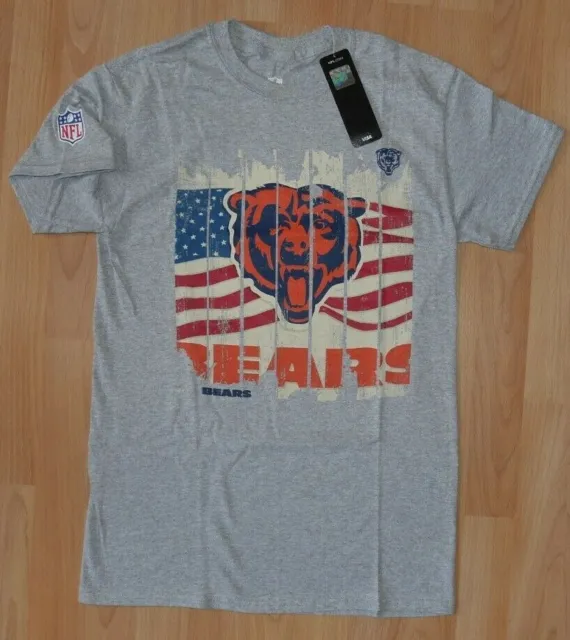 Maglietta Fanwear Nuova/Imballo Originale: Nfl Chicago Bears! Abbigliamento Squadra! Bandiera Usa! S-Xxl