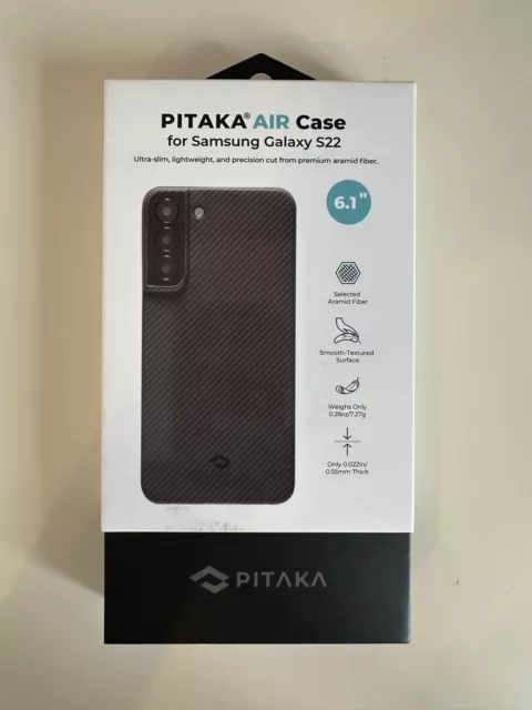 Phone Case for Samsung Galaxy S22, Pitaka, Black Fiber,  Boxed and Never Used