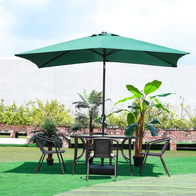 Garden Parasol Umbrella Patio 2x3m Rectangle Sun Shade Umbrella Crank Tilting UK