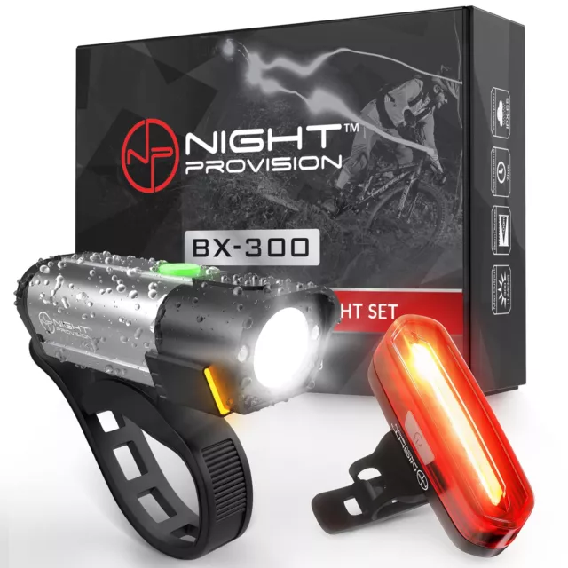 BX-300 Rechargeable Bike Light Set - Powerful Front and Back Lights, Bicycle ...