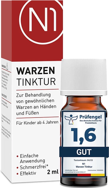 N1 Warzen Tinktur 2Ml - [Medizinprodukt] - Einfach & Schmerzfrei Nur 1X Pro Woch