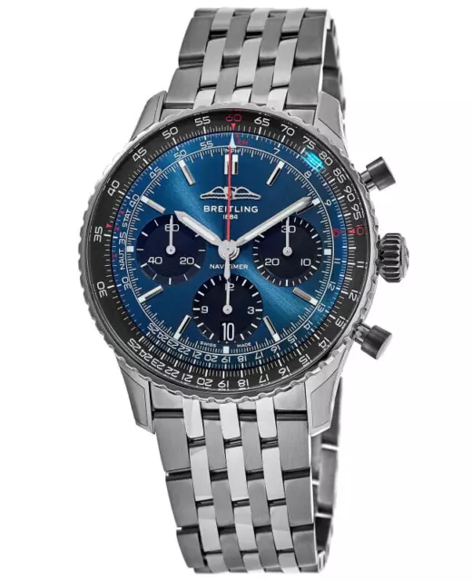 New Breitling Navitimer B01 Chronograph 41 Blue Dial Men's Watch AB0139241C1A1