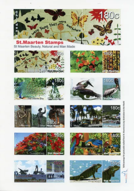 St Maarten 2015 MNH Beauty Natural & Man Made Personalised Stamps 16v / 2 Sheets 2