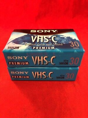 2 cintas para videocámara Sony VHS C Premium SP 30 min EP 90 min selladas