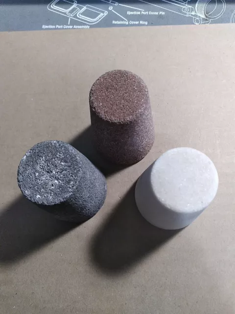 LOT OF 3 NEW! ASSORTED CONE GRINDING WHEELS 1-1/4"/2" X 2-1/2" / 3/8"-24 Arbor