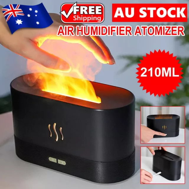 3D Ultrasonic Aroma Air Humidifier Flame Light Purifier Essential Oil Diffuser