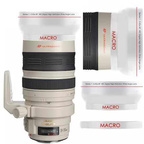 WHITE LINE  WIDE FISHEYE MACRO LENS FOR Canon EF 28-300mm f/3.5-5.6L IS USM Lens
