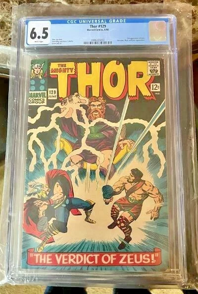 Mighty Thor #129 CGC 6.5 1st Ares Hercules Pluto Zeus Comic 06/66 FREE SHIPPING