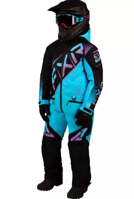FXR Youth CX Snowmobile Monosuit F.A.S.T. 3.0 HydrX Thermal Black/Sky-Lilac Fade