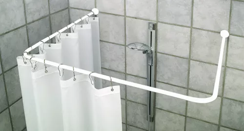 Tringle d'angle de rideau de douche réglable de 80 à 140 cm