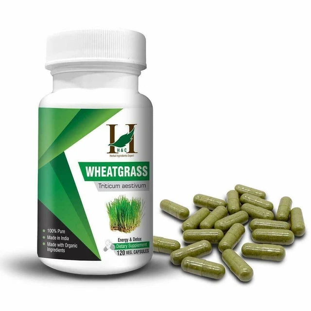 H&C Herbal Ingredients Expert Wheat grass Vegetarian 120 Capsules Free Shipping