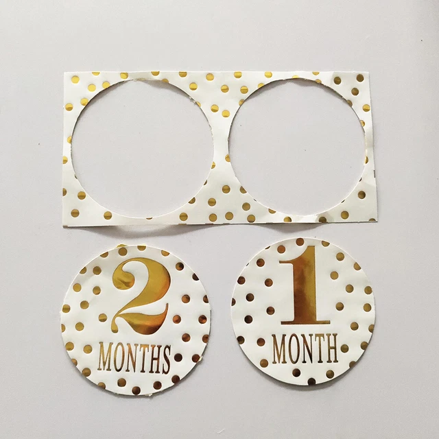 12pcs Memory Monthly Stickers Pregnant Women Newborn Baby Milestone Photo Props