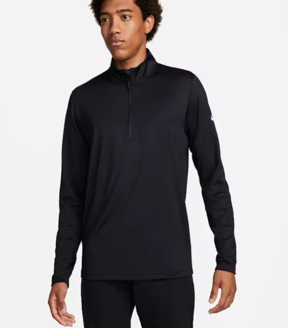 New Men’s Nike Dri-Fit Golf Victory Long Sleeve Half-Zip Shirt Size XL Black