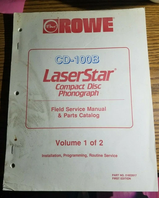 Rowe CD-100B  LaserStar CD Phonograph Field Service Manual & Parts Catalog Vol 2