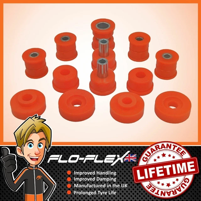 FLOFLEX Polyurethane Front Suspension Bush Kit For Triumph Herald | Orange | Made In UK | Uprated Replacement