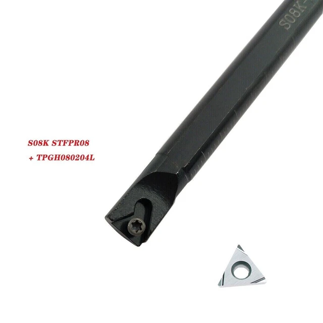 8mm S08K STFPR08 Lathe Boring Bar Holder Tool+ 1pcs TPGH080204L cermet insert