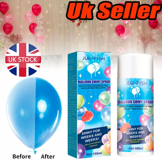 Balloon Glow Spray Shine Spray 100ml,for Latex Balloons,High Shine Balloon  Spray to Last and Shine,Balloon Gloss Shine No Drips,for Birthdays Weddings