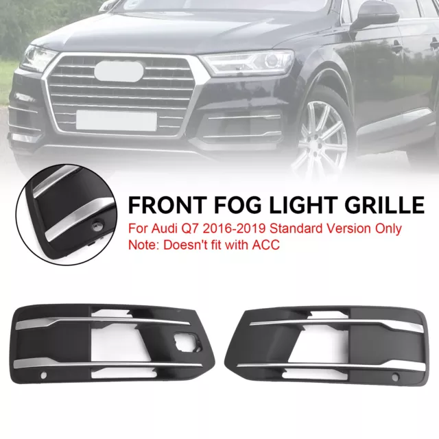 Front Bumper Cover Fog Light Grille Bezel Insert Grill Fit Audi Q7 2016-2019 F13