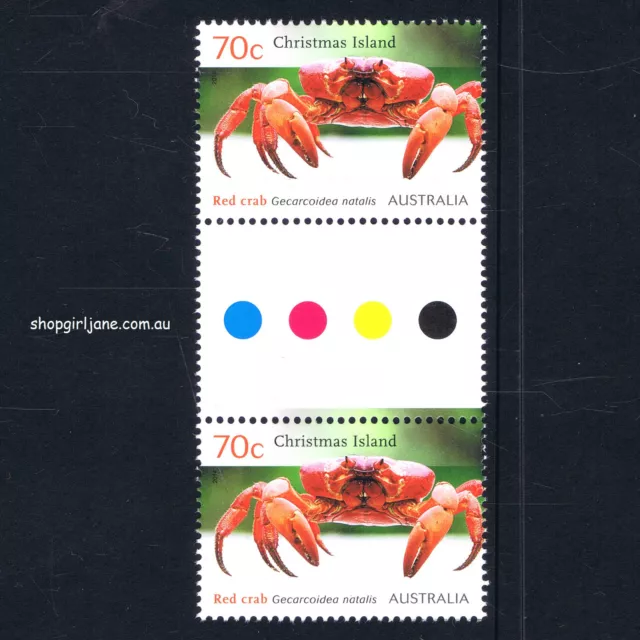 2014 - Australia - Christmas Island - Red Crab Migration - 70¢ gutter pair - MNH