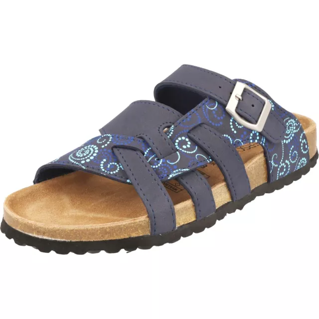 Supersoft 274-147 Mules Femmes Sandales Bleu Multi Boucles Cuir Voûte Plantaire