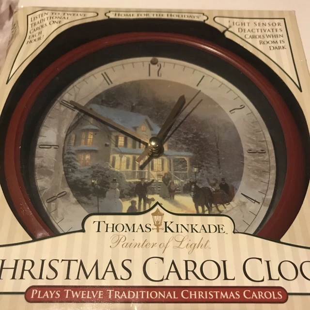 THOMAS KINKADE CHRISTMAS Carol Clock Twelve Traditional Carols Songs