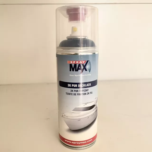 400ml SprayMax Marine Pur Decklack 2K Bootslack Farbe UV-Schutz Hochglanz blau