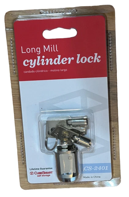 Cube Smart Long Mill Cylinder Lock for Self Storage CS-2401 Comes with 3 Keys