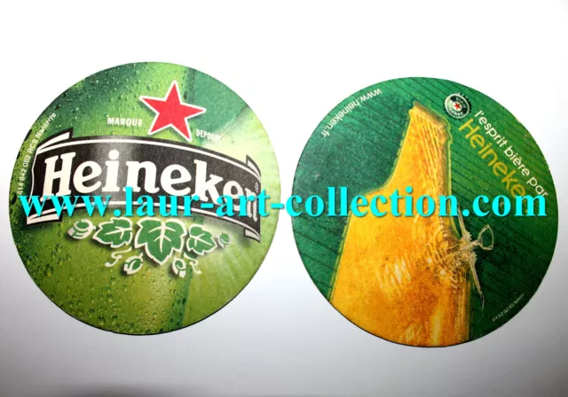 Heineken - 2 Ancien Sous Bock, Dessous Verre Biere Alcool Bar, Bier Beer Coaster