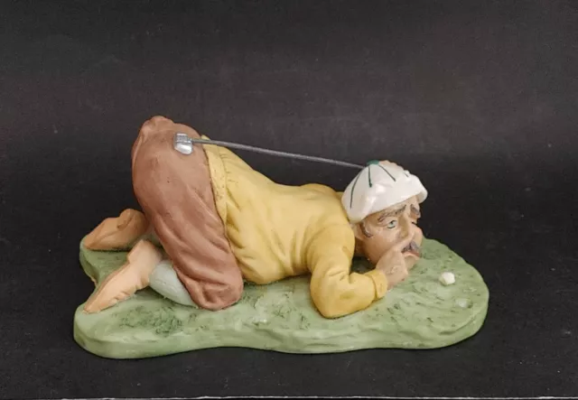 Vintage Arnart Golf Figurine Whimsical Fun Ceramic Statue Taiwan R.O.C. 