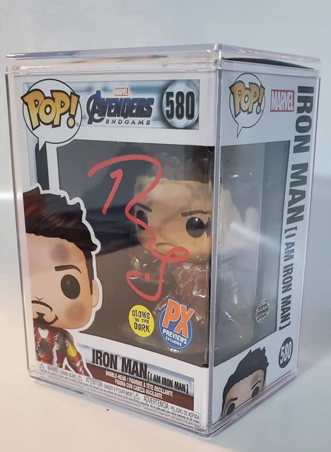 IRON MAN Robert Downey Jr. Signed Funko Pop COA hard protector *Read Description