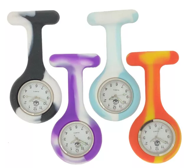 Dual Multi Colour Silicone Quartz Nurse Fob Watch by WESTIME