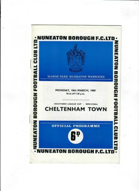 Nuneaton Borough v Cheltenham Town (Southern League Cup, Semi Final) - 10/3/1969