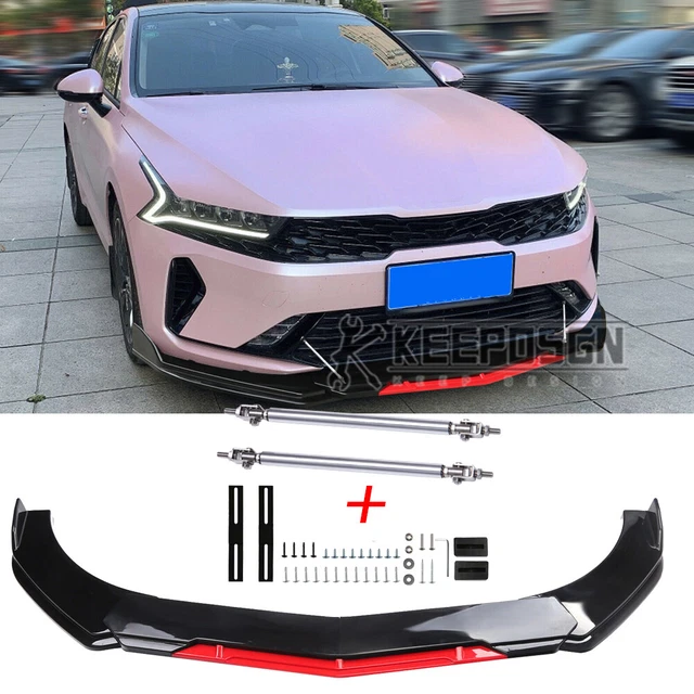 GLOSS FRONT BUMPER Lip Splitter Spoiler Body Kit + Strut Rods for Kia