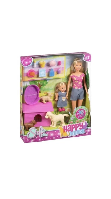 STEFFI LOVE HAPPY Animal Set With 2 Dolls 3 Dogs Kennel Etc 16 Pieces 18.49 PicClick UK