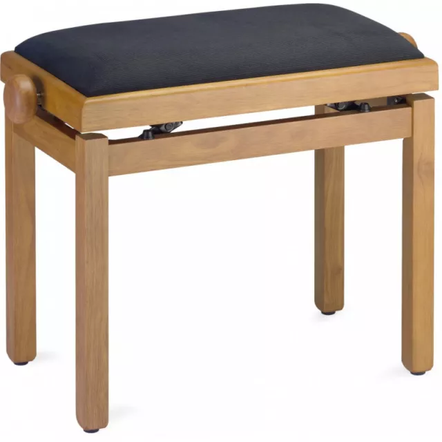 Stagg PB39 OAKM VBK - Banquette piano, chêne mat, pelote en velours noir