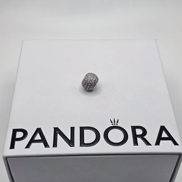 Genuine Pandora Clear Pave Ball Charm ALE 925 #791051CZ