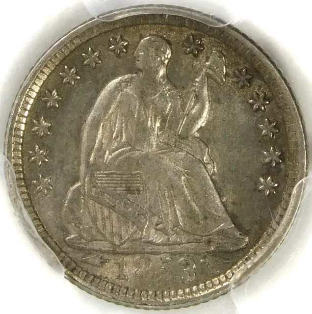 🗽🇺🇸❤️❤️💙💙😎Pcgs Ms64 1853 Seated Liberty Half Dime With Arrows