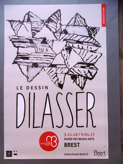 DILASSER François Affiche originale art abstrait LESNEVEN BREST Finistère 2016