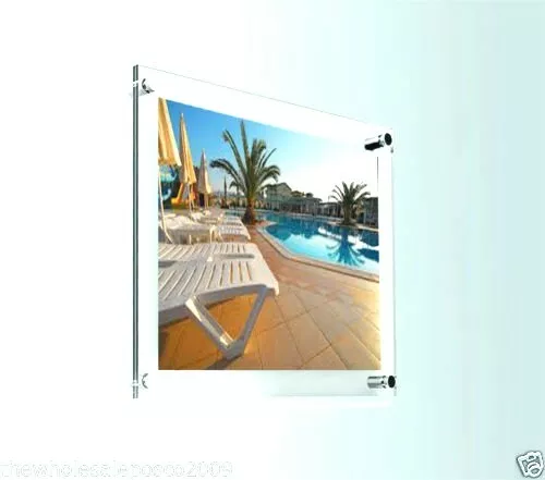 Clear Perspex Photo Frame Acrylic Wall Mount Poster Picture Holder Display
