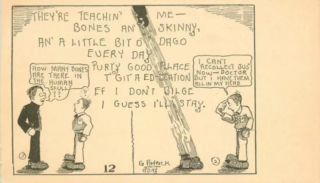 C-1910 Army Military Comic Humor undivided Postcard 21-8137
