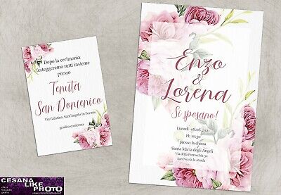 CHIC PARTECIPAZIONI MATRIMONIO VASETTI INVITI NOZZE VASI JARE SHABBY CHIC VARI COLORI 