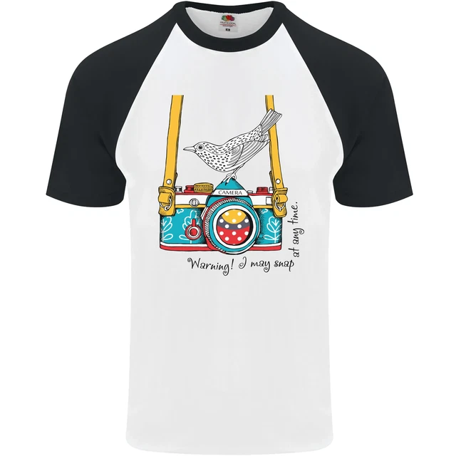 T-shirt da baseball Fotocamera con un fotografo di uccellini fotografia uomo S/S