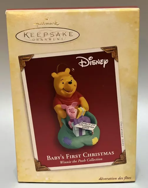 Hallmark 2005 Keepsake Ornament Disney Winnie Pooh Piglet Babys 1st Christmas 3