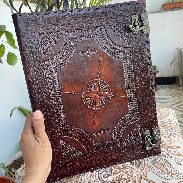 Classeur à anneaux en cuir personnalisé, portefeuille en cuir pour homme, classeur à 3 anneaux avec classeur en cuir à anneaux de 2,5 cm, classeur en cuir personnalisé Book of Shadow
