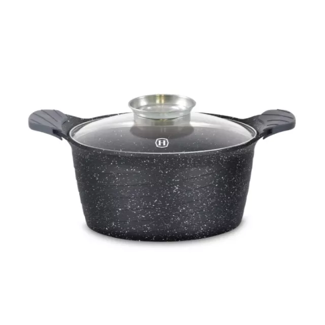 Herzog HR-5221: Cocotte e Revetement en Marbre de 20cm Avec Bouton Aromatique -