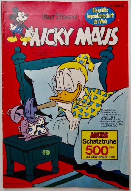 1 Micky Maus Heft Nr. 43 aus 1968, mit Schnipp und Sammelbild, Zustand 1-2